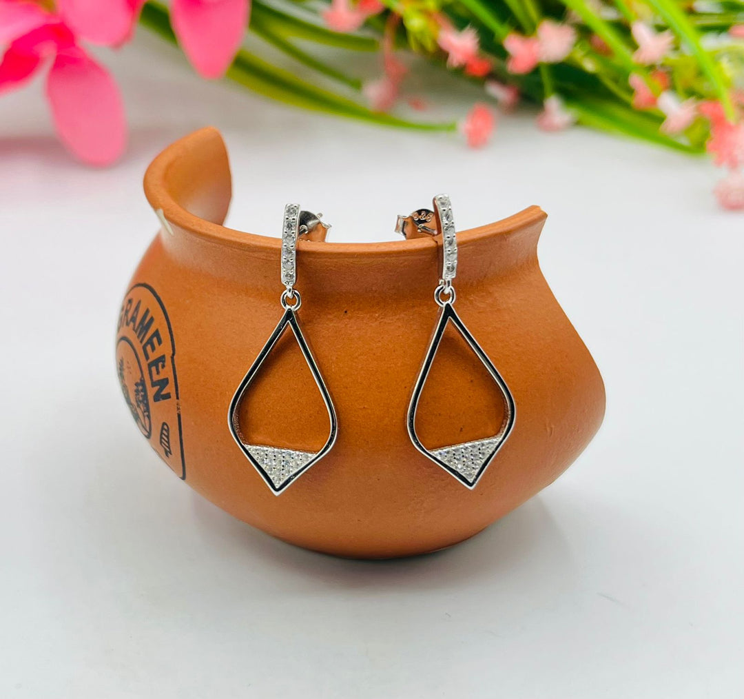 Nalini 925 Pure Sterling Silver Rhodium-Plated Half Hoop Earrings