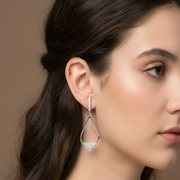 Nalini 925 Pure Sterling Silver Rhodium-Plated Dangler Earrings