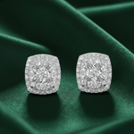 Load image into Gallery viewer, 925 Sterling Silver Rhodium Plated Square Studs Earrings