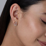 Load image into Gallery viewer, Priyam 925 Sterling Silver Rhodium-Plated Silver Cubic Zirconia Classic Studs Earrings
