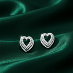 Load image into Gallery viewer, Divine Heart 925 Sterling Silver Rhodium-Plated Silver Cubic Zirconia Classic Studs Earrings