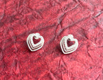 Load image into Gallery viewer, Divine Heart 925 Sterling Silver Rhodium-Plated Silver Cubic Zirconia Classic Studs Earrings
