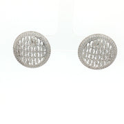 Luxury 925 Sterling Silver Sparkling Round Shape Earrings