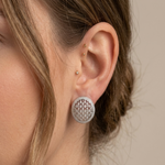 Load image into Gallery viewer, Luxury 925 Sterling Silver Sparkling Round Shape Earrings