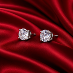 Load image into Gallery viewer, Luxury 925 Sterling Silver Sparkling Round Shape Stud Earrings