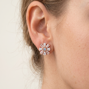 Premium 925 Sterling Silver Floral Stud Earrings for Women