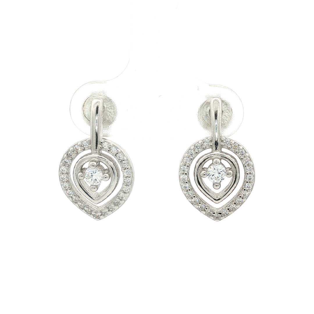 Luxury 925 Sterling Silver Sparkling Cluster Stud Earrings