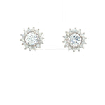 Load image into Gallery viewer, Elegant 925 Sterling Silver Halo Stud Earrings with Brilliant Cut Stones