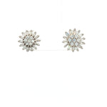 Load image into Gallery viewer, Solitaire Nakshatram floral 925 Silver Stud Earrings