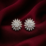 Load image into Gallery viewer, Solitaire Nakshatram floral 925 Silver Stud Earrings