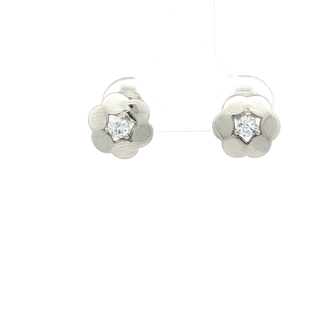 Luxury 925 Sterling Silver Sparkling Round Stud Earrings