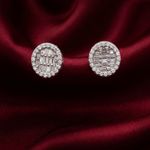 Load image into Gallery viewer, Luxury 925 Sterling Silver Sparkling Round Shape Stud Earrings