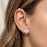 Luxury 925 Sterling Silver Sparkling Round Shape Stud Earrings