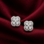 Load image into Gallery viewer, 925 Sterling Silver Round floral Sparkling Studs