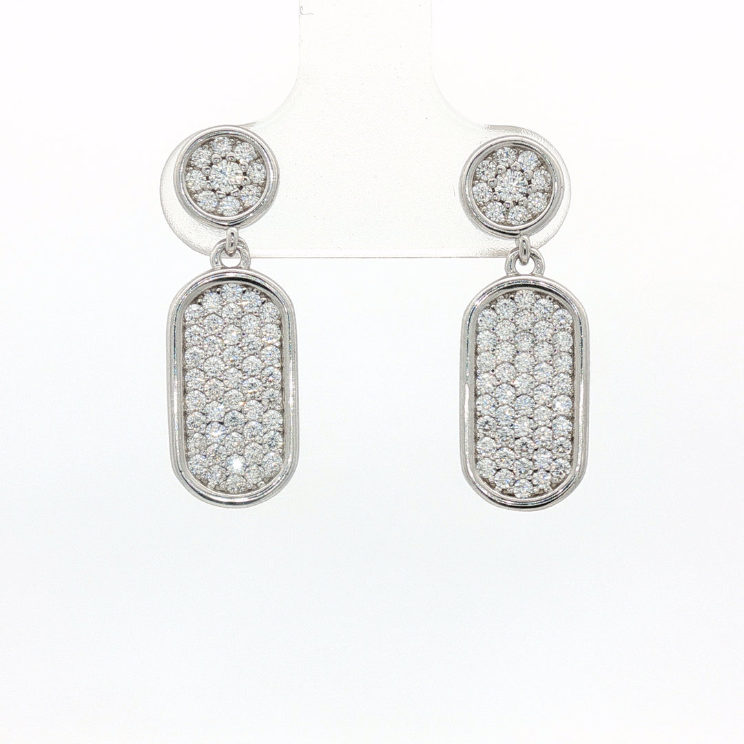 Elegant 925 Sterling Silver Sparkling Drop Earrings