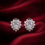 Load image into Gallery viewer, Luxury 925 Sterling Silver Sparkling Floral Stud Earrings