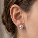 Load image into Gallery viewer, Luxury 925 Sterling Silver Sparkling Floral Stud Earrings