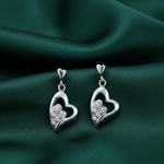 Load image into Gallery viewer, Heart in Heart  925 Sterling Silver Dangling  Earring