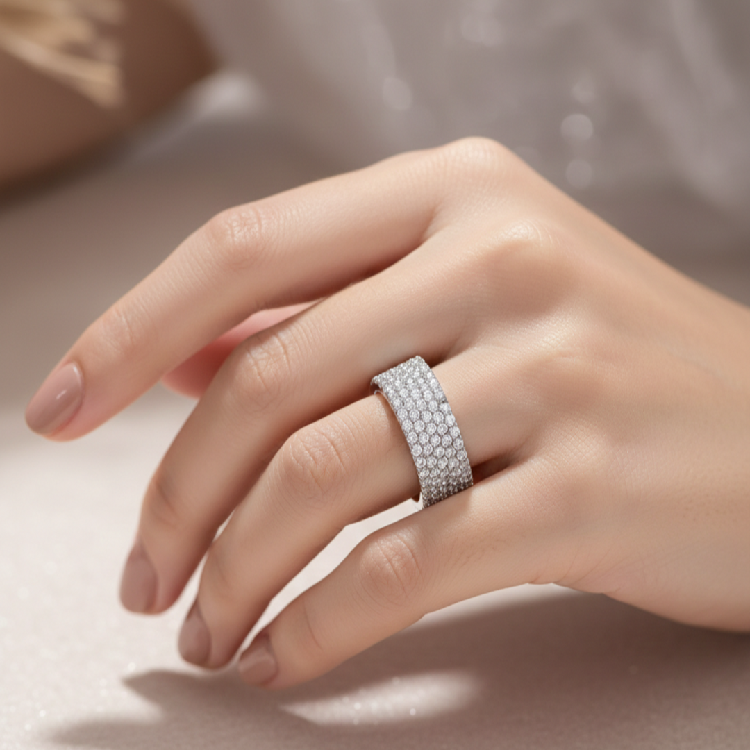 Sparkling Eternity Yuva  925 Sterling Silver Ring