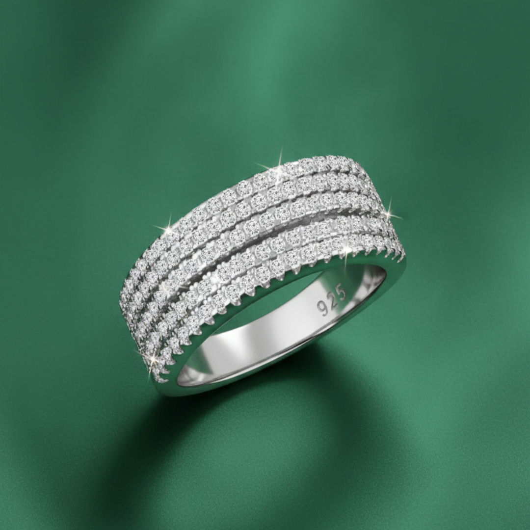 Cinco Eternal 925 Sterling Silver Half Eternity Ring