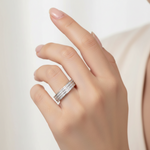 Load image into Gallery viewer, 3 row Full Eternity 925 Silver Ring