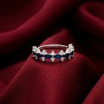 Load image into Gallery viewer, 925 Sterling Silver Marquise Blue Sapphire Style Ring with CZ Accents