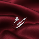 Load image into Gallery viewer, Star Struck Eternity 925 Silver Rings. Adjustable ring size, comfortably fits Indian ring sizes 7 to 17