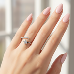 Load image into Gallery viewer, Star Struck Eternity 925 Silver Rings. Adjustable ring size, comfortably fits Indian ring sizes 7 to 17