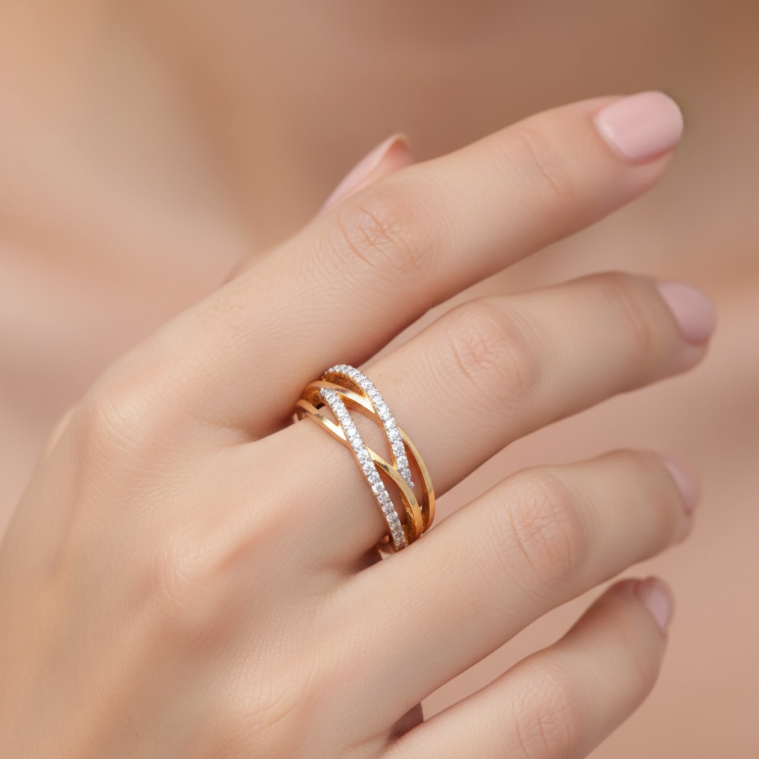 Multi Layered Eternity 925 Silver Ring