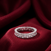 Premium 925 Sterling Silver Full Eternity Ring with Sparkling Crystal Accents