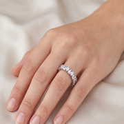 Premium 925 Sterling Silver Full Eternity Ring with Sparkling Crystal Accents