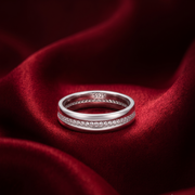 Premium 925 Sterling Silver Full Eternity Ring with Sparkling