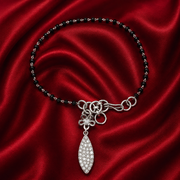 Designer 925 Sterling Silver Pear Hand Mangalsutra For Women 8 Inch
