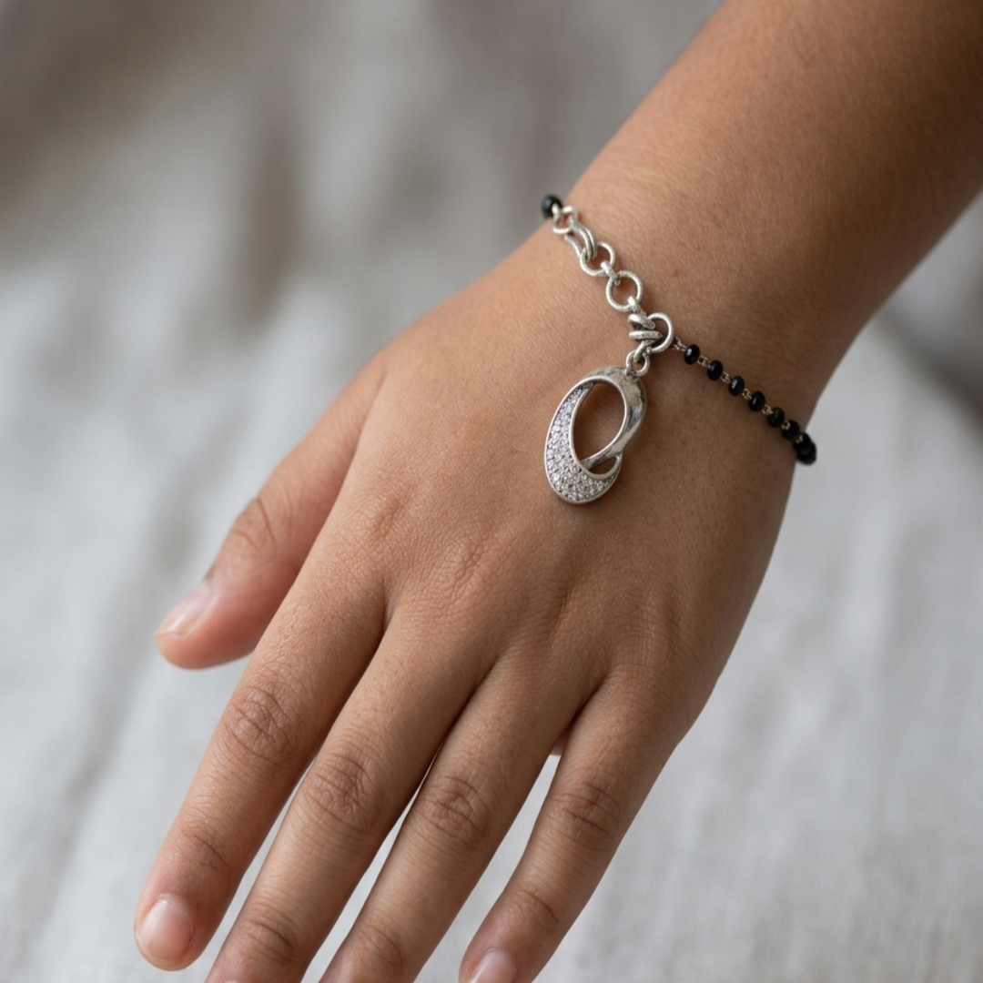 Designer 925 Sterling Silver Hand Mangalsutra For Women