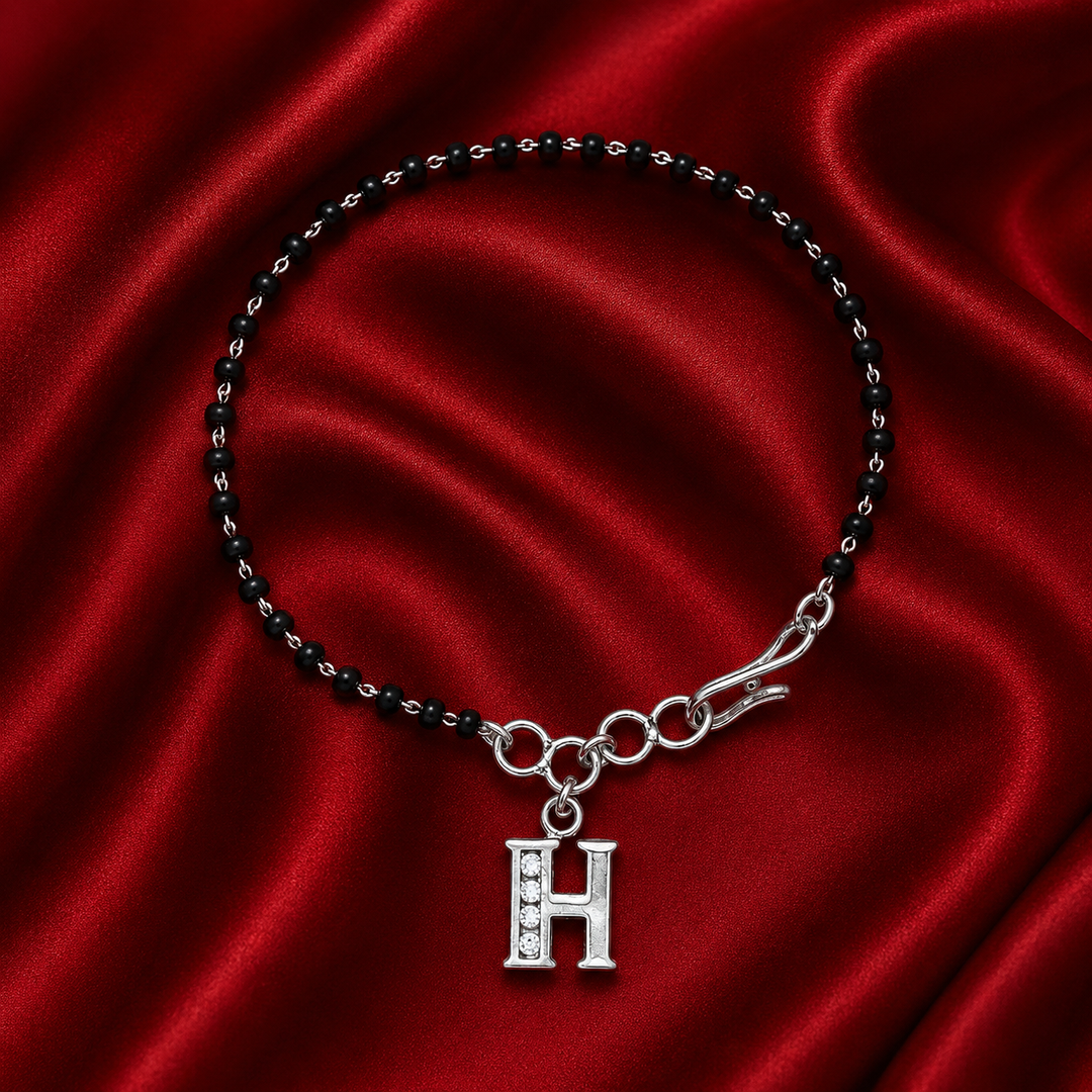 Designer 925 Sterling Silver H Latter Hand Mangalsutra For Women 7 Inch