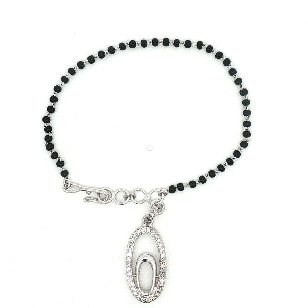 Designer 925 Sterling Silver Hand Mangalsutra For Women 8 Inch