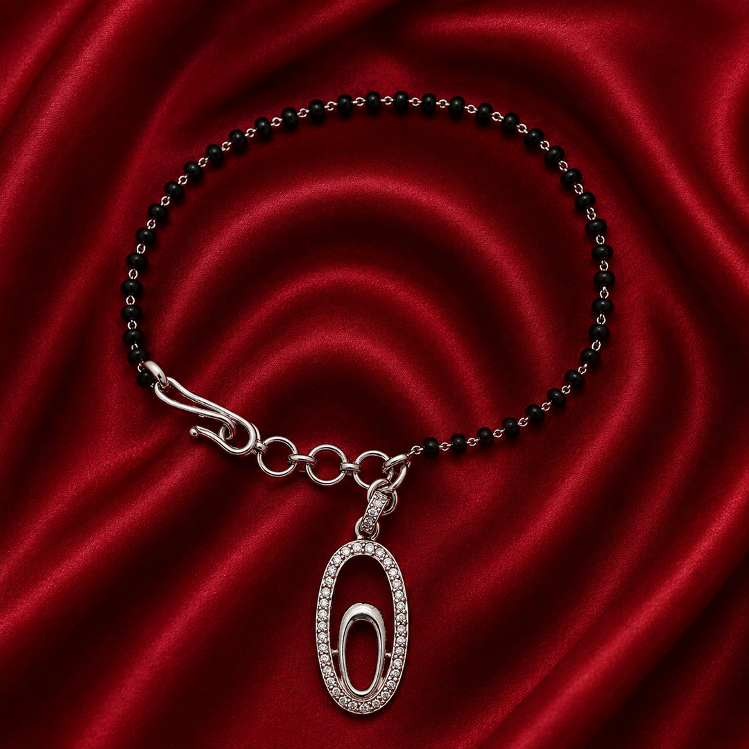 Designer 925 Sterling Silver Hand Mangalsutra For Women 8 Inch