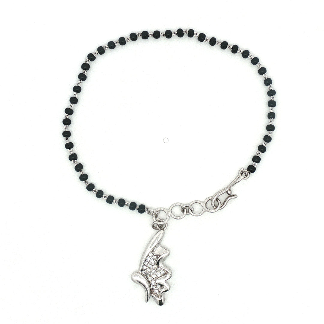 Designer 925 Sterling Silver Hand Mangalsutra For Women 7.5 Inch