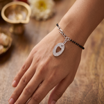 Load image into Gallery viewer, Designer 925 Sterling Silver Heart Hand Mangalsutra For Women 8 Inch
