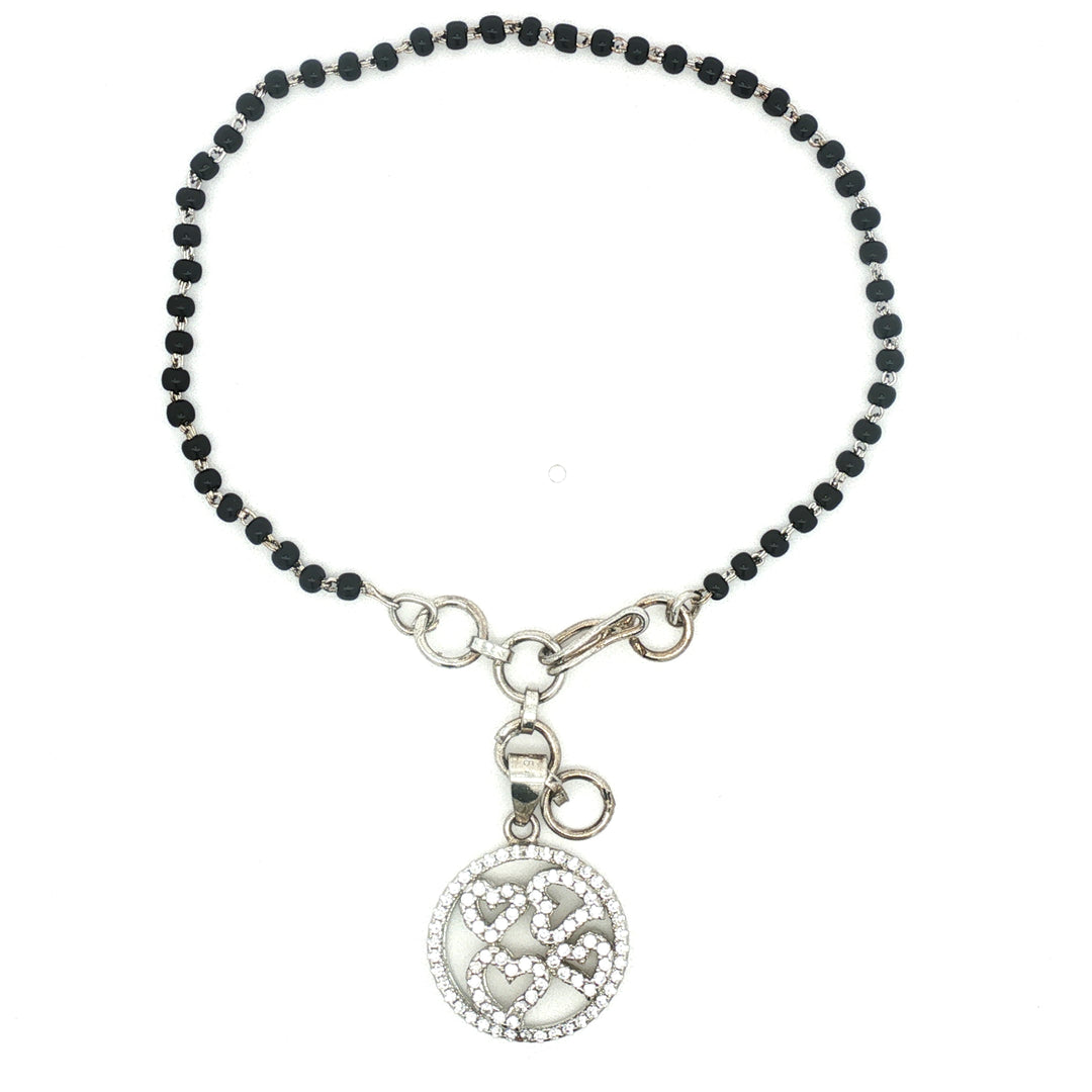 Designer 925 Sterling Silver Heart Hand Mangalsutra For Women 7.5 Inch