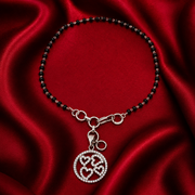 Designer 925 Sterling Silver Heart Hand Mangalsutra For Women 7.5 Inch