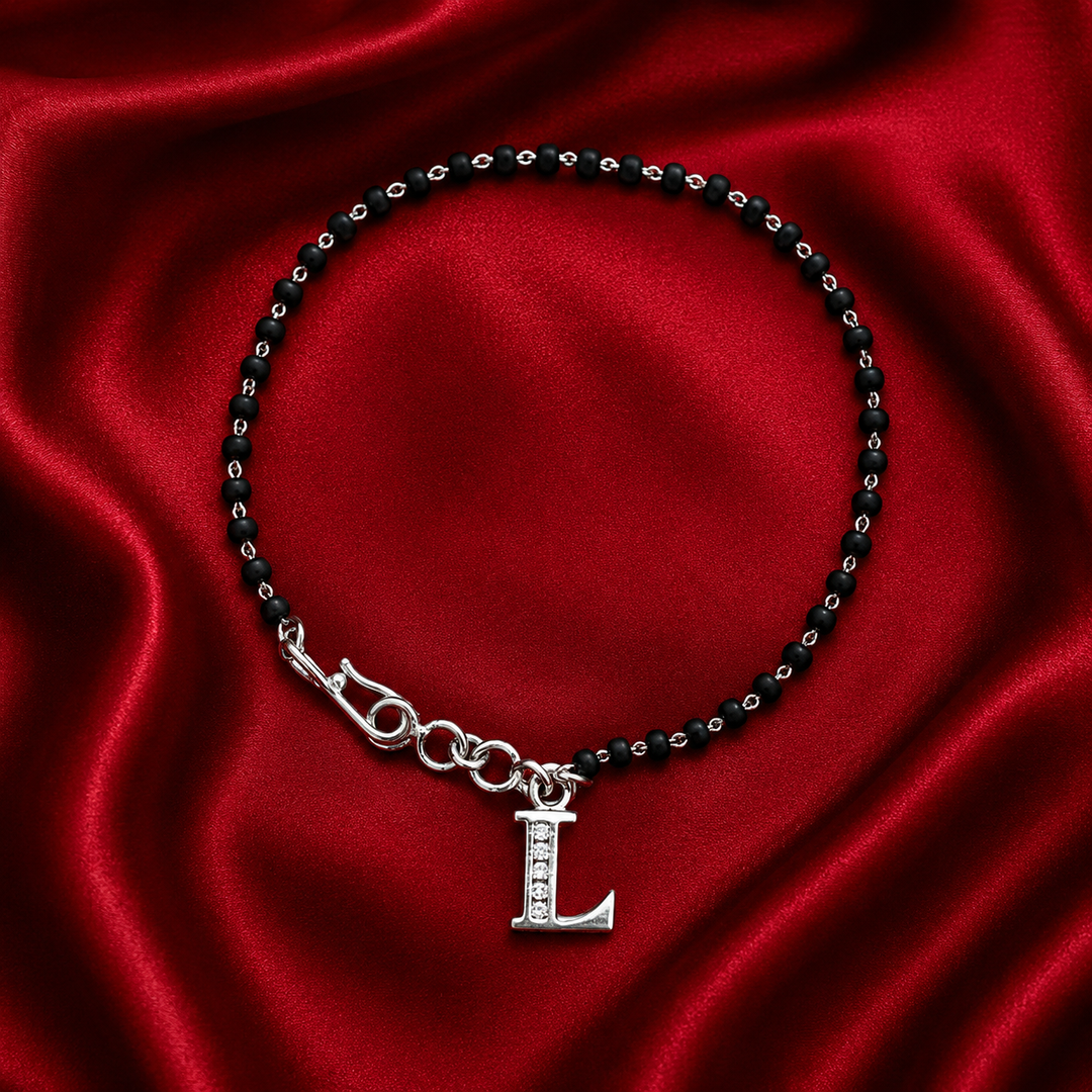 Designer 925 Sterling Silver L-Alphabet Hand Mangalsutra for Women – 7 Inch