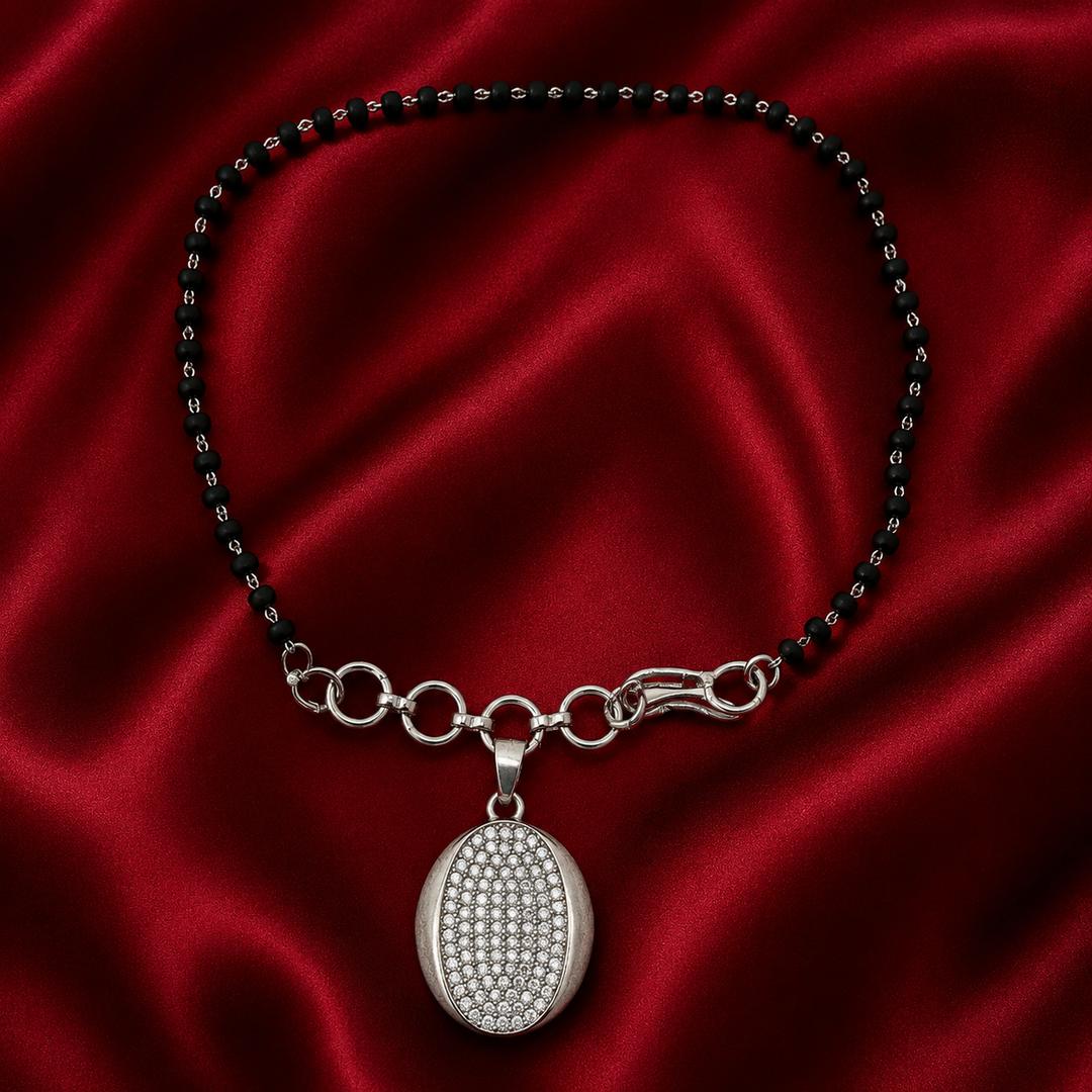 Designer 925 Sterling Silver Hand Mangalsutra For Women