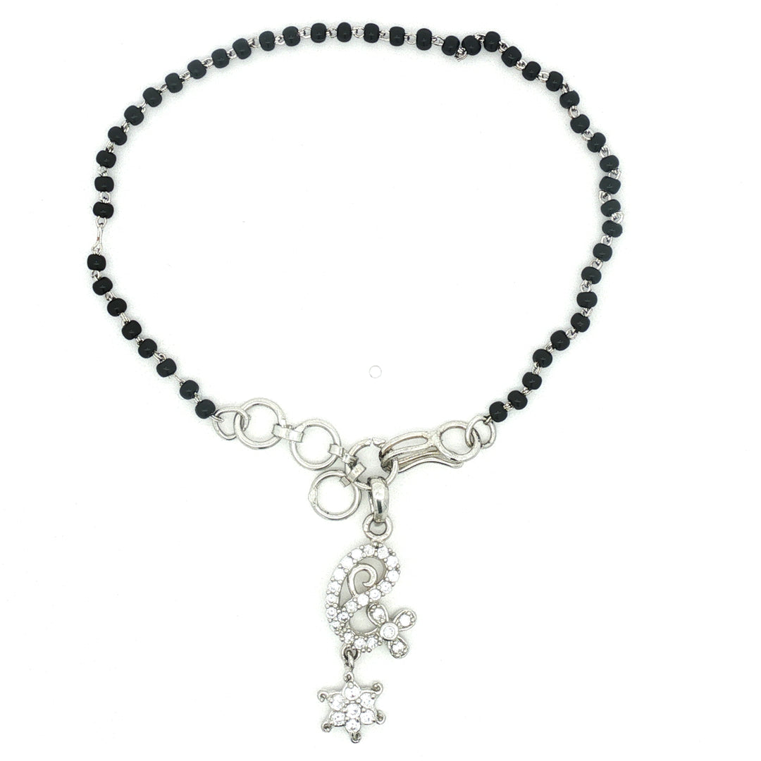 Designer 925 Sterling Silver Hand Mangalsutra For Women 8.5 Inch
