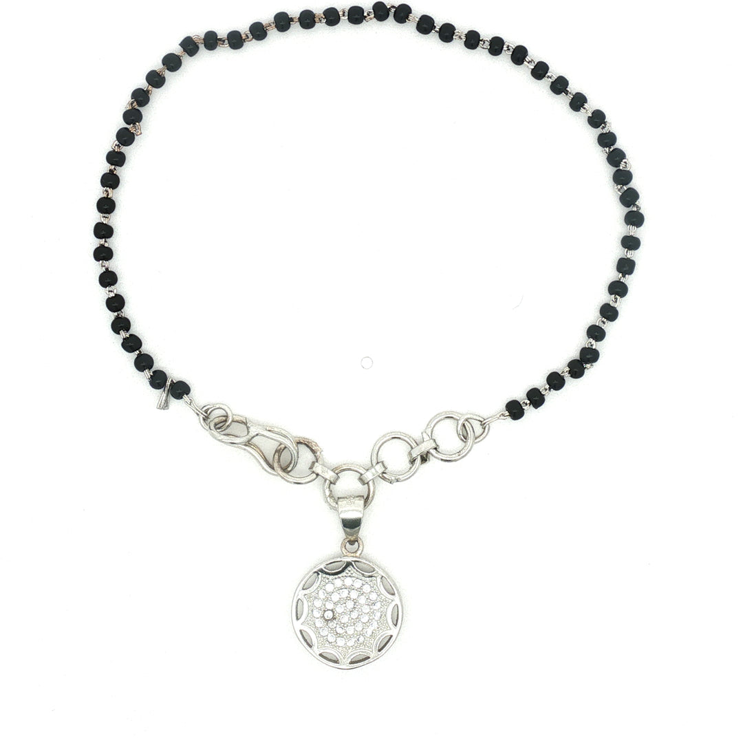 Designer 925 Sterling Silver Hand Mangalsutra For Women 8.5 Inch