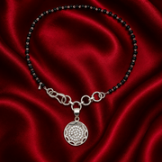 Designer 925 Sterling Silver Hand Mangalsutra For Women 8.5 Inch