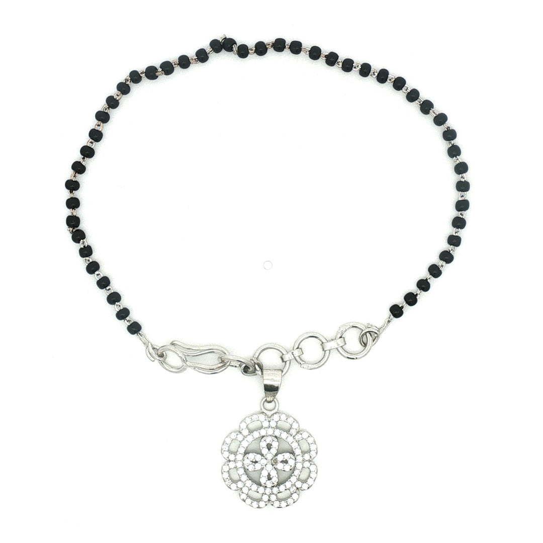 Designer 925 Sterling Silver Hand Mangalsutra For Women 7.5 Inch