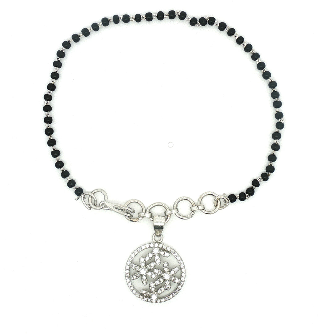 Designer 925 Sterling Silver Hand Mangalsutra For Women 8.5 Inch