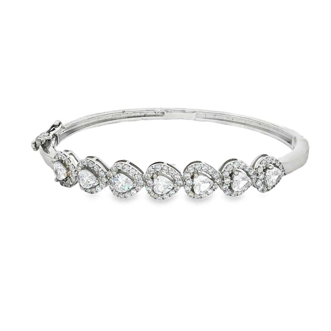 Premium Heart 925 Sterling Silver Bracelet Kada for Women