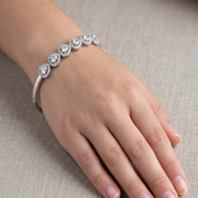 Premium Heart 925 Sterling Silver Bracelet Kada for Women